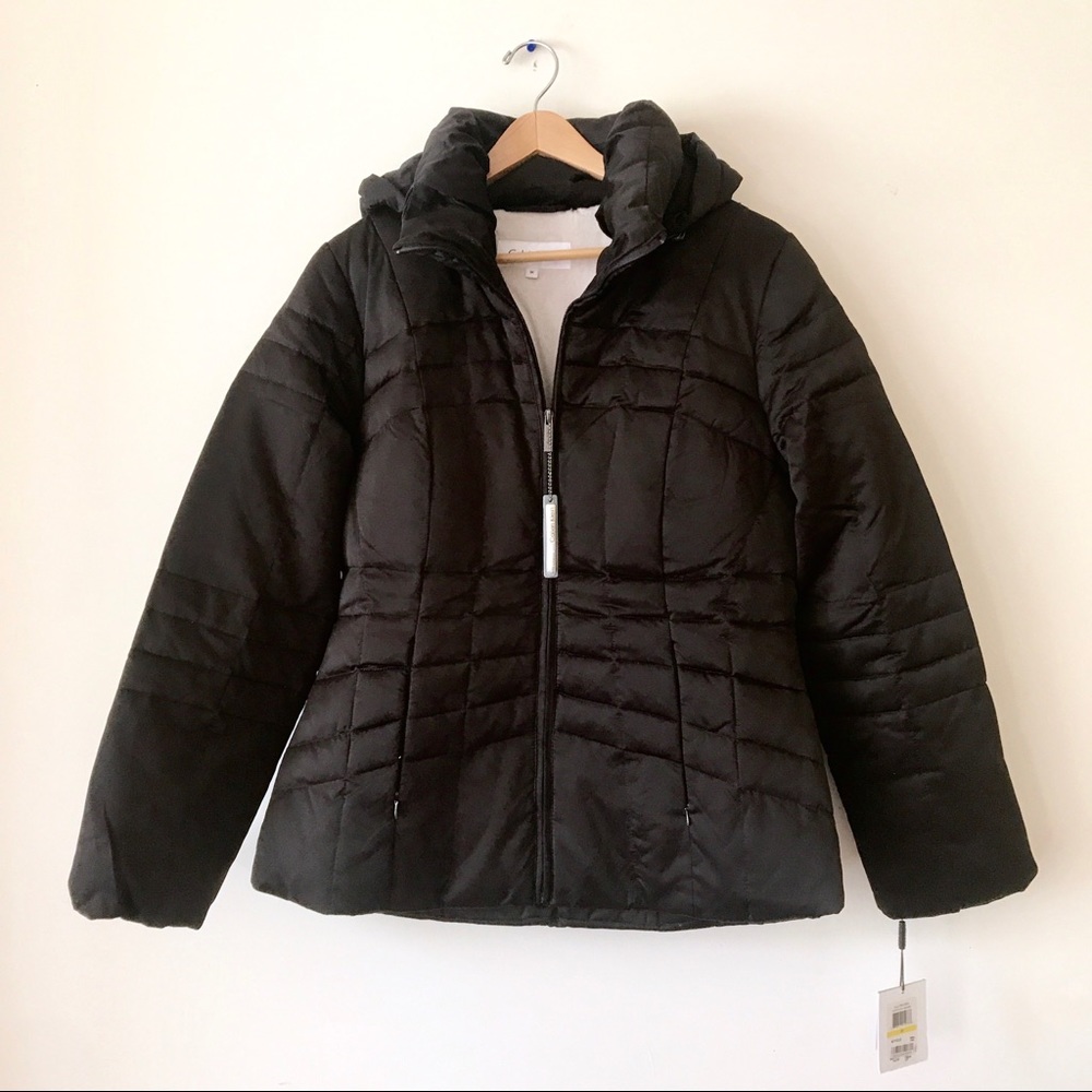 Calvin Klein Espresso Puffer Parka NWT